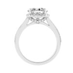 14K White Gold 3 1/2Ct Round Brilliant Diamond Hidden Halo Engagement Ring Fashion Bridal Ring For Women 3Ct Round Center Stone (Color F-G -Clarity Vs - Image 2