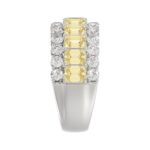 14K WHITE GOLD 3 1/2CT ROUND/YELLOW RADIANT DIAMOND LADIES BAND - Image 3