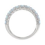 14K WHITE GOLD 3 1/2CT ROUND/EMERALD DIAMOND LADIES BAND (CENTER STONE BLUE EMERALD DIAMOND 3.00CT) - Image 2