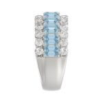14K WHITE GOLD 3 1/2CT ROUND/EMERALD DIAMOND LADIES BAND (CENTER STONE BLUE EMERALD DIAMOND 3.00CT) - Image 3