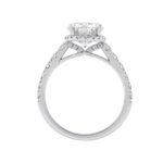 14K White Gold 4 3/4Ct Oval Cut Lab-Grown Diamond Engagement Ring With Hidden Halo Round & Oval Bridal Ring Set For Women 4Ct Oval Center Stone (Color - Image 2