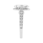 14K White Gold 4 3/4Ct Oval Cut Lab-Grown Diamond Engagement Ring With Hidden Halo Round & Oval Bridal Ring Set For Women 4Ct Oval Center Stone (Color - Image 3