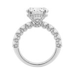 14K White Gold 5 1/2Ct Round Diamond Engagement Ring Women Bridal Wedding Ring 4Ct Round Center Stone (Color F-G -Clarity Vs1/Vs2) - Image 2