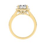 14K Yellow Gold 3 1/2Ct Round Brilliant Diamond Hidden Halo Engagement Ring Fashion Bridal Ring For Women 3Ct Round Center Stone (Color F-G -Clarity V - Image 2