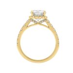 14K Yellow Gold 4 3/4Ct Oval Cut Lab-Grown Diamond Engagement Ring With Hidden Halo Round & Oval Bridal Ring Set For Women 4Ct Oval Center Stone (Colo - Image 2