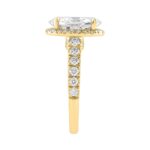 14K Yellow Gold 4 3/4Ct Oval Cut Lab-Grown Diamond Engagement Ring With Hidden Halo Round & Oval Bridal Ring Set For Women 4Ct Oval Center Stone (Colo - Image 3