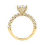 14K Yellow Gold 5 1/2Ct Marquise Cut & Round Diamond Engagement Ring Women Bridal Wedding Ring 4Ct Marquise Center Stone (Color F-G -Clarity Vs1/Vs2) - Image 2