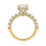 14K Yellow Gold 5 1/2Ct Oval & Round Diamond Engagement Ring Women Bridal Wedding Ring 4Ct Oval Center Stone (Color F-G -Clarity Vs1/Vs2) - Image 2