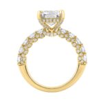 14K Yellow Gold 5 1/2Ct Radiant Cut & Round Diamond Engagement Ring Women Bridal Wedding Ring 4Ct Radiant Center Stone (Color F-G -Clarity Vs1/Vs2) - Image 2