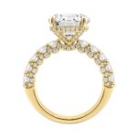 14K Yellow Gold 5 1/2Ct Round Diamond Engagement Ring Women Bridal Wedding Ring 4Ct Round Center Stone (Color F-G -Clarity Vs1/Vs2) - Image 2
