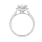 Elegance 14K White Gold 3 1/2Ct Round Diamond Bridal Ring Timeless Engagement Ring For Women 3Ct Round Center Stone (Color F-G -Clarity Vs1/Vs2) - Image 2