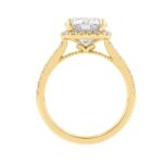 Elegance 14K Yellow Gold 3 1/2Ct Round Diamond Bridal Ring Timeless Engagement Ring For Women 3Ct Round Center Stone (Color F-G -Clarity Vs1/Vs2) - Image 2