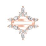 LADIES ENHANCERS RING 1 1/4CT ROUND/MARQUISE DIAMOND 14K ROSE GOLD - Image 5
