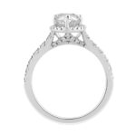 Luxury 14K White Gold 3 3/4Ct Round & Marquise Diamond Halo Ring Elegant Bridal Engagement Ring For Women 3Ct Marquise Center Stone (Color F-G -Clarit - Image 2
