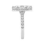 Luxury 14K White Gold 3 3/4Ct Round & Marquise Diamond Halo Ring Elegant Bridal Engagement Ring For Women 3Ct Marquise Center Stone (Color F-G -Clarit - Image 3