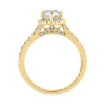 Luxury 14K Yellow Gold 3 3/4Ct Round & Marquise Diamond Halo Ring Elegant Bridal Engagement Ring For Women 3Ct Marquise Center Stone (Color F-G -Clari - Image 2