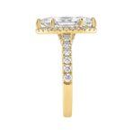 Luxury 14K Yellow Gold 3 3/4Ct Round & Marquise Diamond Halo Ring Elegant Bridal Engagement Ring For Women 3Ct Marquise Center Stone (Color F-G -Clari - Image 3