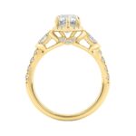 Luxury 14K Yellow Gold 3.00 Ct Marquise, Oval And Round Diamond Halo Bridal Engagement Ring For Women 2Ct Marquise Center Stone (Color F-G -Clarity Vs - Image 2