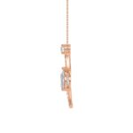 14K ROSE GOLD 1.00CT ROUND/PEAR DIAMOND LADIES PENDANT - Image 2