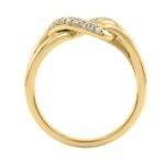 1/4Ct Round Diamond Ring In 10K Yellow Gold Women Interlocked Link Fashion Ring (Color F-G -Clarity Vs1/Vs2) - Image 2