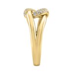 1/4Ct Round Diamond Ring In 10K Yellow Gold Women Interlocked Link Fashion Ring (Color F-G -Clarity Vs1/Vs2) - Image 3