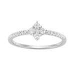 10K White Gold 1/4Ct Round Diamond Classic Ring For Women Elegant Everyday Jewelry