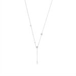 10K White Gold Diamond & Pearl Necklace For 1/2Ct Round Diamond Elegant Drop Necklace, Classic Ladies Fine Jewelry (Color F-G -Clarity Vs1/Vs2) - Image 2