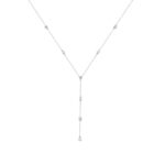 10K White Gold Lab Brown Diamond Necklace 1/2Ct Round Pear Oval Cut Drop Necklace For Ladies, Elegant Modern Jewelry (Color F-G -Clarity Vs1/Vs2)