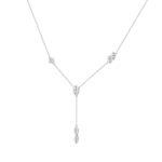 10K White Gold Lab Brown Diamond Necklace 3/4Ct Round & Marquise Drop Necklace For Ladies, Elegant Modern Jewelry (Color F-G -Clarity Vs1/Vs2) - Image 3