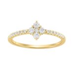 10K Yellow Gold 1/4Ct Round Diamond Classic Ring For Women Elegant Everyday Jewelry