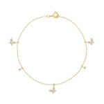 10K Yellow Gold Diamond Butterfly Bracelet For Ladies  1/3Ct Round Diamond Bracelet