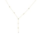 10K Yellow Gold Lab Brown Diamond Necklace 1/2Ct Round Pear Oval Cut Drop Necklace For Ladies, Elegant Modern Jewelry (Color F-G -Clarity Vs1/Vs2)