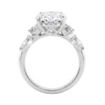 14K White Gold 5 1/2Ct Lab-Grown Diamond Engagement Ring For Women 5Ct Oval Center Stone With Marquise/Round Side Stones, Luxury Bridal Ring (Color F- - Image 2