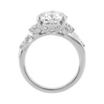 14K White Gold 5 1/2Ct Lab-Grown Diamond Engagement Ring For Women 5Ct Pear Center Stone With Marquise/Round Side Stones, Luxury Bridal Ring (Color F- - Image 2