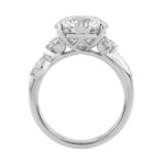 14K White Gold 5 1/2Ct Lab-Grown Diamond Engagement Ring For Women 5Ct Round Center Stone With Marquise Side Stones, Luxury Bridal Ring (Color F-G -Cl - Image 2