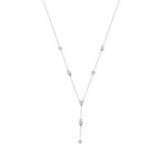 14K White Gold Lab Brown Diamond Necklace 1 1/2Ct Round Pear Marquise Cut Drop Necklace For Ladies, Elegant Modern Jewelry (Color F-G -Clarity Vs1/Vs2 - Image 3