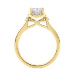 14K Yellow Gold 2 1/2Ct Elongated Cushion Cut Diamond Halo Engagement Ring With Round Diamonds Bridal Ring For Women 2Ct Cushion Center Stone (Color F - Image 2