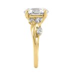 14K Yellow Gold 5 1/2Ct Lab-Grown Diamond Engagement Ring For Women 5Ct Round Center Stone With Marquise Side Stones, Luxury Bridal Ring (Color F-G -C - Image 3