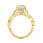 14K Yellow Gold Radiant Cut Diamond Ring 4 1/5Ct  With Marquise Side Stones Ladies Engagement Ring 3Ct Radiant Center Stone (Color F-G -Clarity Vs1/Vs - Image 2