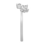 Elegant 10K White Gold Lab-Grown Diamond Classic Ladies Ring 1/3Ct Round & Marquise Diamond Fashion Design (Color F-G -Clarity Vs1/Vs2) - Image 3