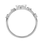 Elegant 10K White Gold Ladies Ring With 1/5Ct Round Diamond And Butterfly Design - Image 2