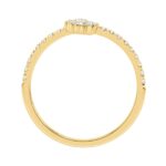 Elegant 10K Yellow Gold 1/4Ct Ladies Ring With Round Diamond Accents And Dangling Flower Charm - Image 2