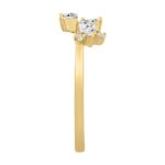 Elegant 10K Yellow Gold Lab-Grown Diamond Classic Ladies Ring 1/3Ct Round & Marquise Diamond Fashion Design (Color F-G -Clarity Vs1/Vs2) - Image 3