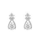 Elegant 14K White Gold Lab Grown Diamond Earrings 1.00Ct Round Cut Diamond Women Fashion Jewelry (Color F-G -Clarity Vs1/Vs2)