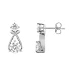 Elegant 14K White Gold Lab Grown Diamond Earrings 1.00Ct Round Cut Diamond Women Fashion Jewelry (Color F-G -Clarity Vs1/Vs2) - Image 2