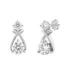 Elegant 14K White Gold Lab Grown Diamond Earrings 1.00Ct Round Cut Diamond Women Fashion Jewelry (Color F-G -Clarity Vs1/Vs2) - Image 3