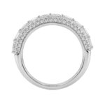 Elegant 14K White Gold Ladies Ladies Ring 3 1/4Ct Round & Emerald Cut Diamonds - Image 2