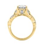 Elegant 14K Yellow Gold 4 1/5Ct Diamond Ring Round, Pear & Marquise With Marquise Side Stones, Women Fashion Ring 3Ct Pear Center Stone (Color F-G -Cl - Image 2