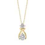Elegant 14K Yellow Gold Lab Created Diamond Ladies Pendant 1.00Ct Round Cut Infinity Twist Pendant For Her (Color F-G -Clarity Vs1/Vs2)