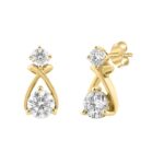 Elegant 14K Yellow Gold Lab Grown Diamond Earrings 1.00Ct Round Cut Diamond Women Fashion Jewelry (Color F-G -Clarity Vs1/Vs2) - Image 3